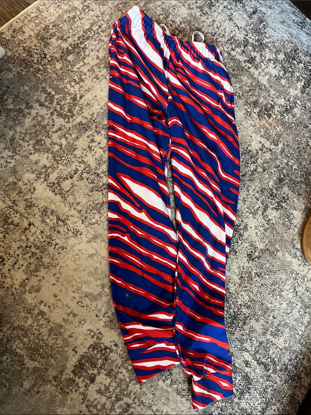 Women's Blue Red & White Printed Track Joggers